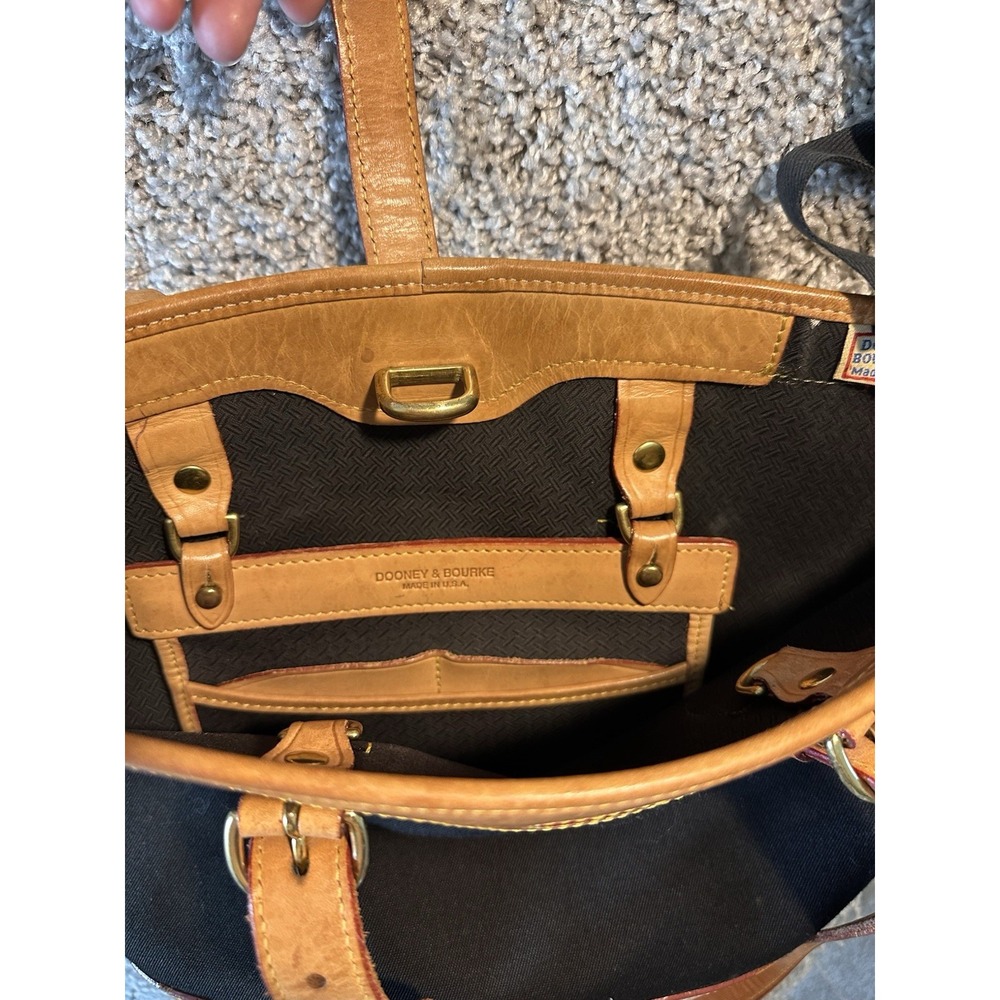 Dooney & Bourke Black and Tan Hobo Bag - Picture 14 of 16